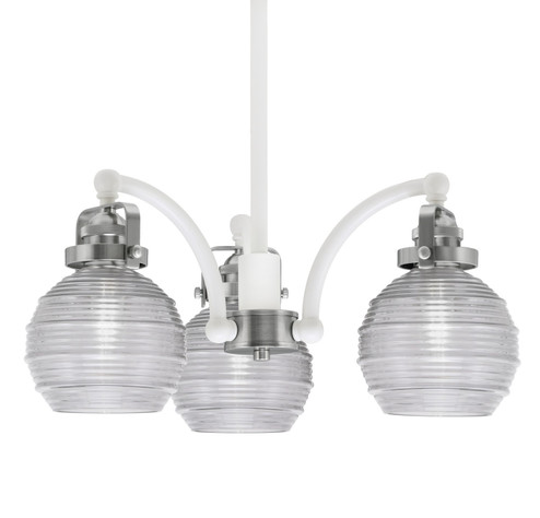 Easton Three Light Chandelier in White & Brushed Nickel (200|1943-WHBN-5110)