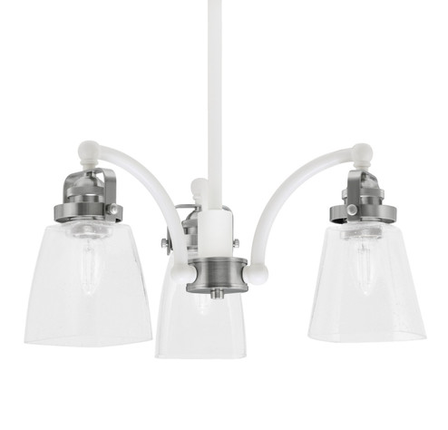 Easton Three Light Chandelier in White & Brushed Nickel (200|1943-WHBN-461)