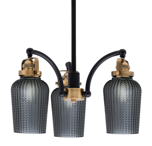 Easton Three Light Chandelier in Matte Black & Brass (200|1943-MBBR-4252)