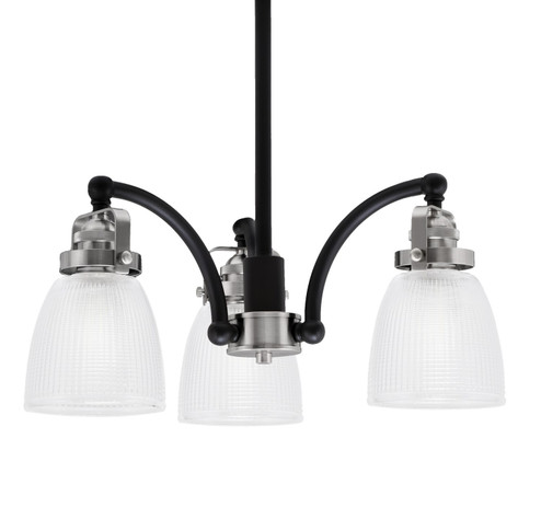 Easton Three Light Chandelier in Matte Black & Brushed Nickel (200|1943-MBBN-500)