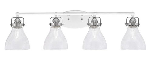 Easton Four Light Bath Bar in White & Brushed Nickel (200|1934-WHBN-4760)
