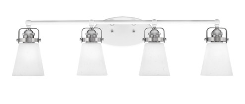 Easton Four Light Bath Bar in White & Brushed Nickel (200|1934-WHBN-460)
