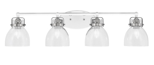 Easton Four Light Bath Bar in White & Brushed Nickel (200|1934-WHBN-4110)