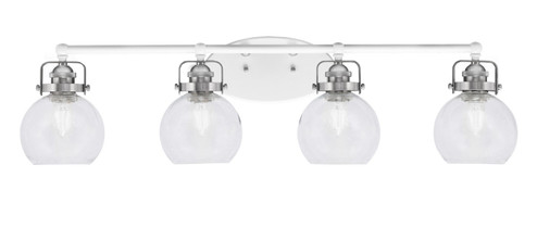 Easton Four Light Bath Bar in White & Brushed Nickel (200|1934-WHBN-4100) Easton Four Light Bath Bar in White & Brushed Nickel (200|1934-WHBN-4100)