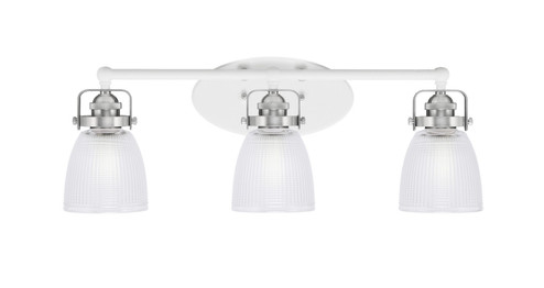 Easton Three Light Bath Bar in White & Brushed Nickel (200|1933-WHBN-500)