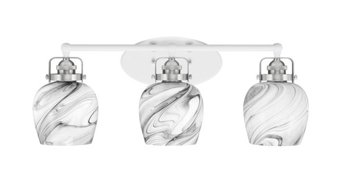 Easton Three Light Bath Bar in White & Brushed Nickel (200|1933-WHBN-4819)