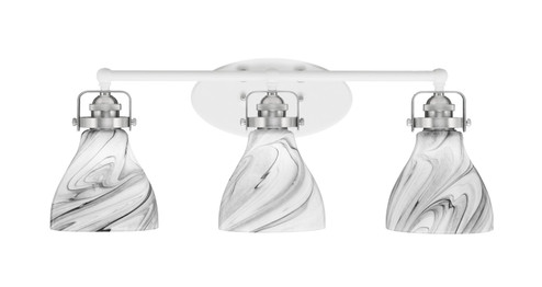 Easton Three Light Bath Bar in White & Brushed Nickel (200|1933-WHBN-4769)