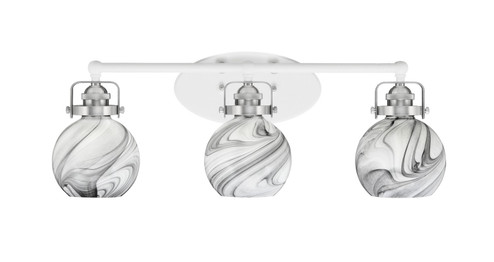 Easton Three Light Bath Bar in White & Brushed Nickel (200|1933-WHBN-4109)