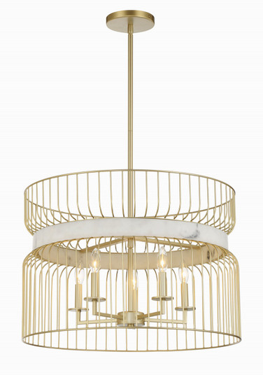 Park Slope by Robin Baron Five Light Pendant in Nouveau Gold (7|3395-754)
