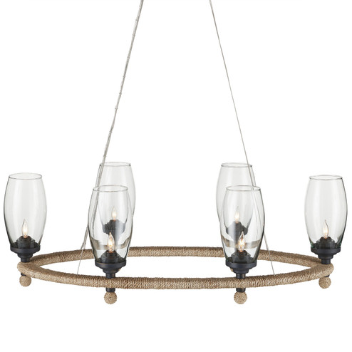 Hightider Collection Six Light Chandelier in Natural/Clear/French Black (142|9000-1086)