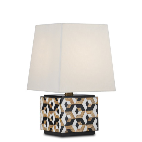 Geo Collection One Light Table Lamp in Black/White/Natural (142|6000-0885)