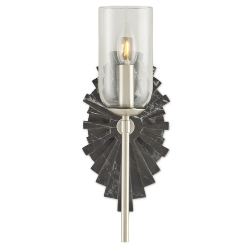 Benthos Collection One Light Wall Sconce in Black/Nickel/Clear (142|5800-0025)