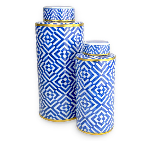 Jar Set of 2 in Blue/White (142|1200-0751)