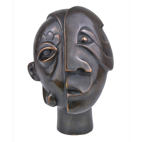 Cubist Head Sculpture in Dark Brown (142|1200-0720)