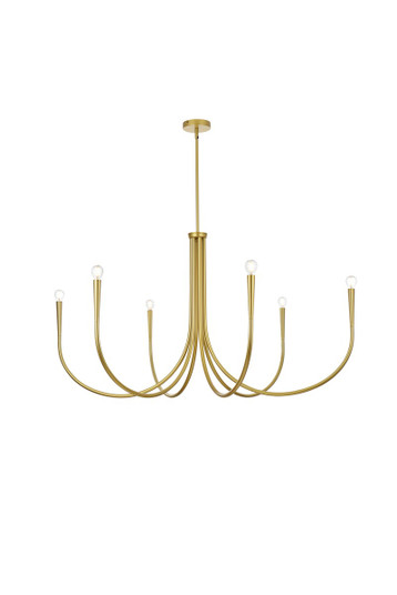 Layne Six Light Chandelier in Brass (173|LD722D50BR)