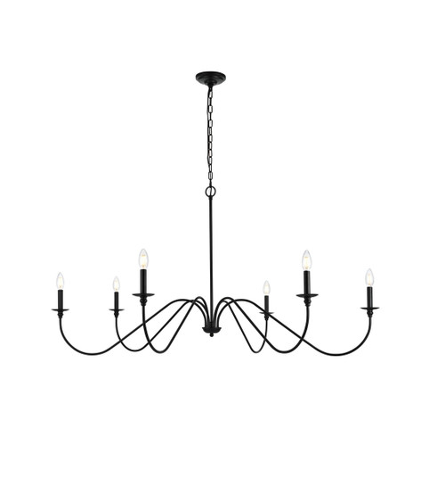 Rohan Six Light Chandelier in Matte Black (173|LD5056D54MB)