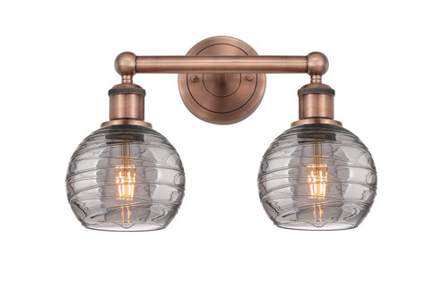 Edison Two Light Bath Vanity in Antique Copper (405|616-2W-AC-G1213-6SM)
