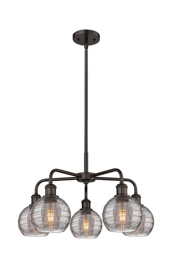 Downtown Urban Five Light Chandelier in Oil Rubbed Bronze (405|516-5CR-OB-G1213-6SM)