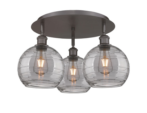 Ballston Three Light Flush Mount in Oil Rubbed Bronze (405|516-3C-OB-G1213-8SM)