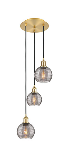 Ballston Three Light Pendant in Satin Gold (405|113B-3P-SG-G1213-6SM)