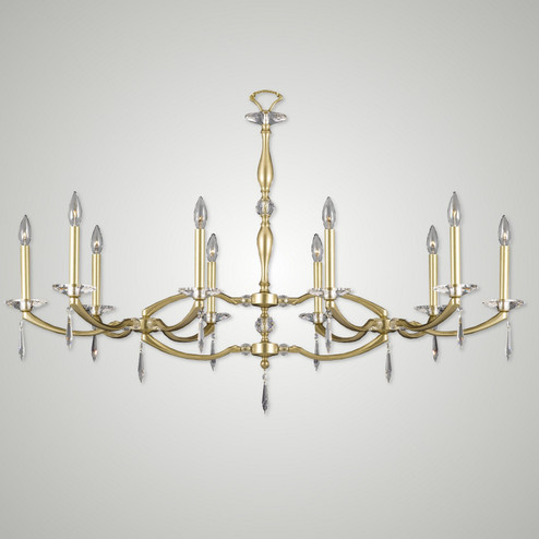 Kensington Ten Light Linear Chandelier in Old Brass (183|IL5347-U-36G-ST)