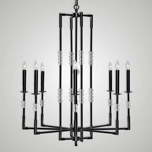 Magro Eight Light Chandelier in Old Bronze (Black) (183|CH3544-35S-ST)