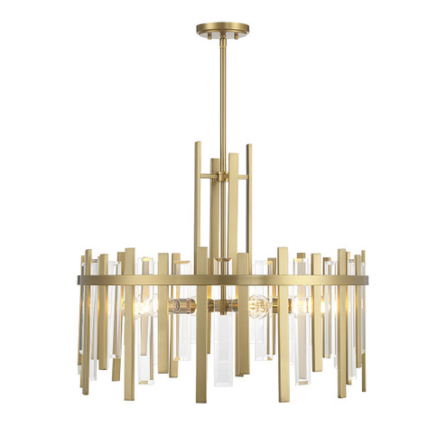 Guillford Six Light Pendant in Warm Brass (159|V6-L7-3002-6-322)