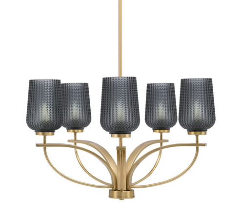 Cavella Five Light Chandelier in New Age Brass (200|3905-NAB-4252)