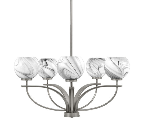 Cavella Five Light Chandelier in Graphite (200|3905-GP-4109)