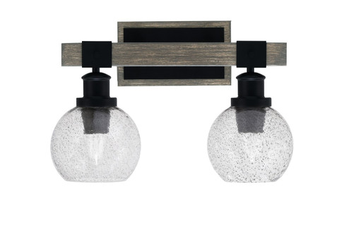 Tacoma Two Light Bath Bar in Matte Black & Painted Distressed Wood-look Metal (200|1842-MBDW-4102)