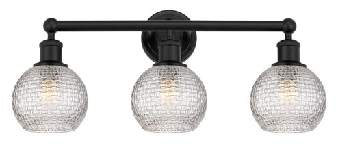 Edison Three Light Bath Vanity in Matte Black (405|616-3W-BK-G122C-6CL)