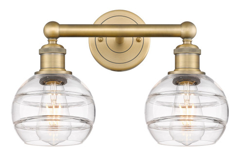 Edison Two Light Bath Vanity in Brushed Brass (405|616-2W-BB-G556-6CL)