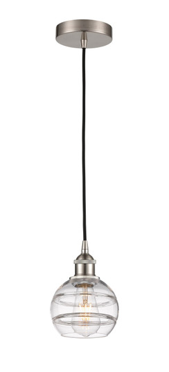 Edison One Light Mini Pendant in Matte Black (405|616-1P-BK-G556-6CL)
