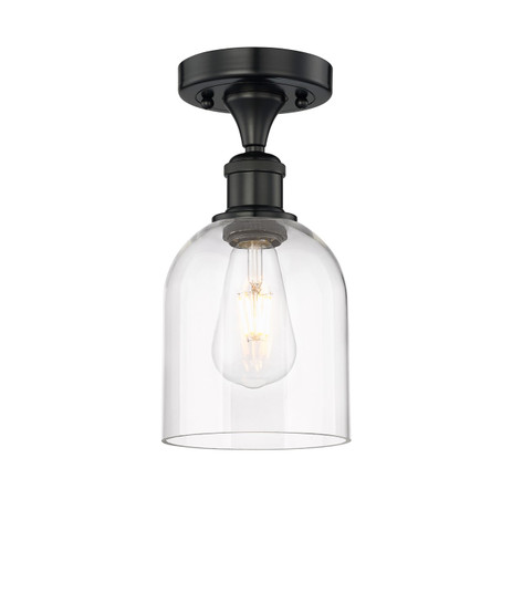 Edison One Light Semi-Flush Mount in Matte Black (405|616-1F-BK-G558-6CL)