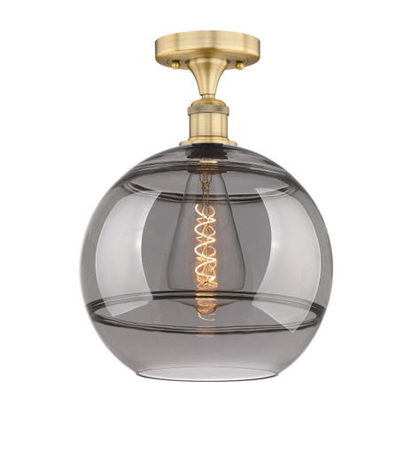 Edison One Light Semi-Flush Mount in Brushed Brass (405|616-1F-BB-G556-12SM)