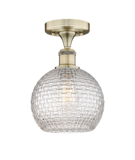 Edison One Light Semi-Flush Mount in Antique Brass (405|616-1F-AB-G122C-8CL)