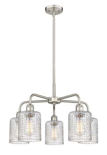 Downtown Urban Five Light Chandelier in Satin Nickel (405|516-5CR-SN-G112C-5CL)