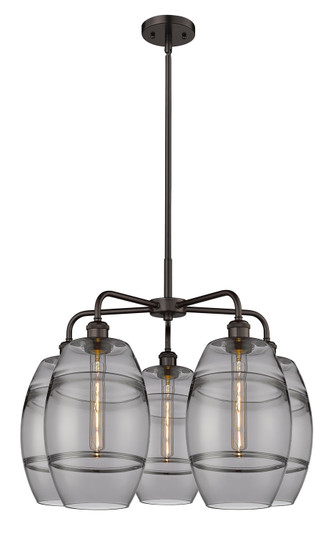 Downtown Urban Five Light Chandelier in Oil Rubbed Bronze (405|516-5CR-OB-G557-8SM)