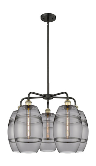 Downtown Urban Five Light Chandelier in Black Antique Brass (405|516-5CR-BAB-G557-8SM)