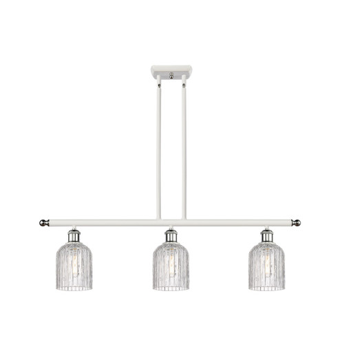 Ballston Three Light Island Pendant in White Polished Chrome (405|516-3I-WPC-G559-5CL)