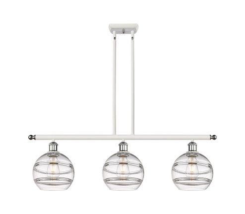 Ballston Three Light Island Pendant in White Polished Chrome (405|516-3I-WPC-G556-8CL)