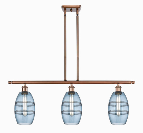 Ballston Three Light Island Pendant in Antique Copper (405|516-3I-AC-G557-6BL)