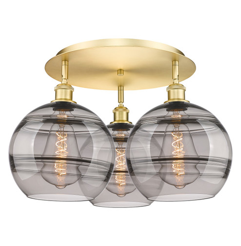 Ballston Three Light Flush Mount in Oil Rubbed Bronze (405|516-3C-OB-G556-10SM)