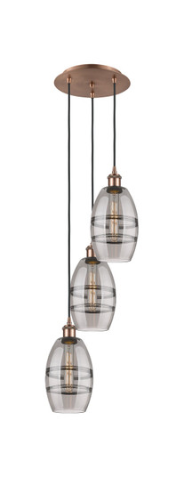 Ballston Three Light Pendant in Antique Copper (405|113B-3P-AC-G557-6SM)