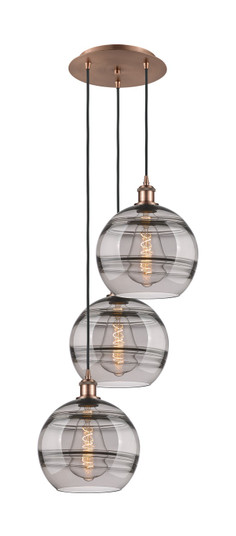 Ballston Three Light Pendant in Antique Copper (405|113B-3P-AC-G556-10SM)