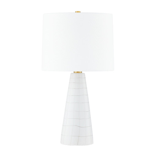 Melinda One Light Table Lamp in Aged Brass/Ceramic Satin White (428|HL735201-AGB/CSW)