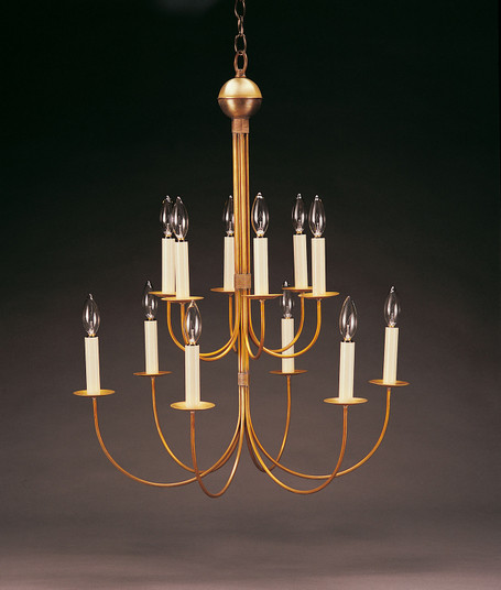 Chandelier 12 Light Hanging Fixture in Antique Brass (196|912-AB-LT12)
