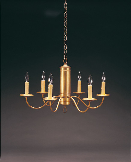 Chandelier Six Light Hanging Fixture in Antique Brass (196|911-AB-LT6)