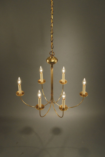 Chandelier Six Light Hanging Fixture in Antique Brass (196|906V-AB-LT6)