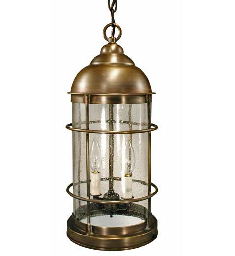 Nautical Two Light Hanging Lantern in Dark Antique Brass (196|3532-DAB-LT2-CSG)